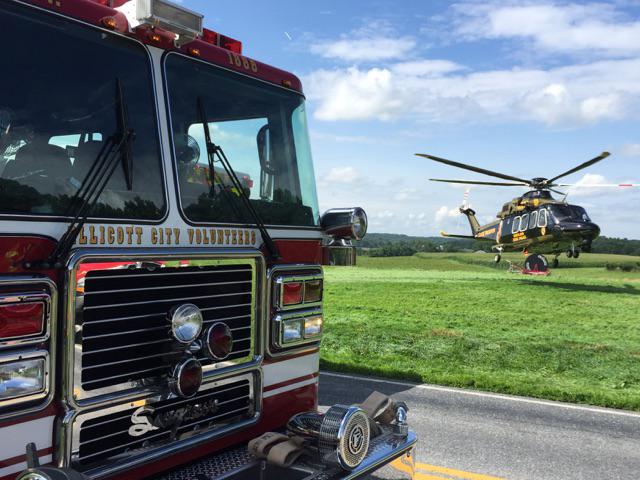 Engine 81 establishes landing zone for Trooper 3 - Ellicott City ...
